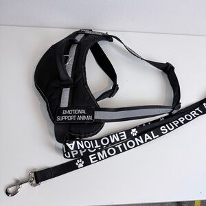 Emotional Support Dog Harness & Leash XL Black